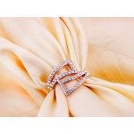 Eli Crystal Geometric Pave Rose Gold Ring